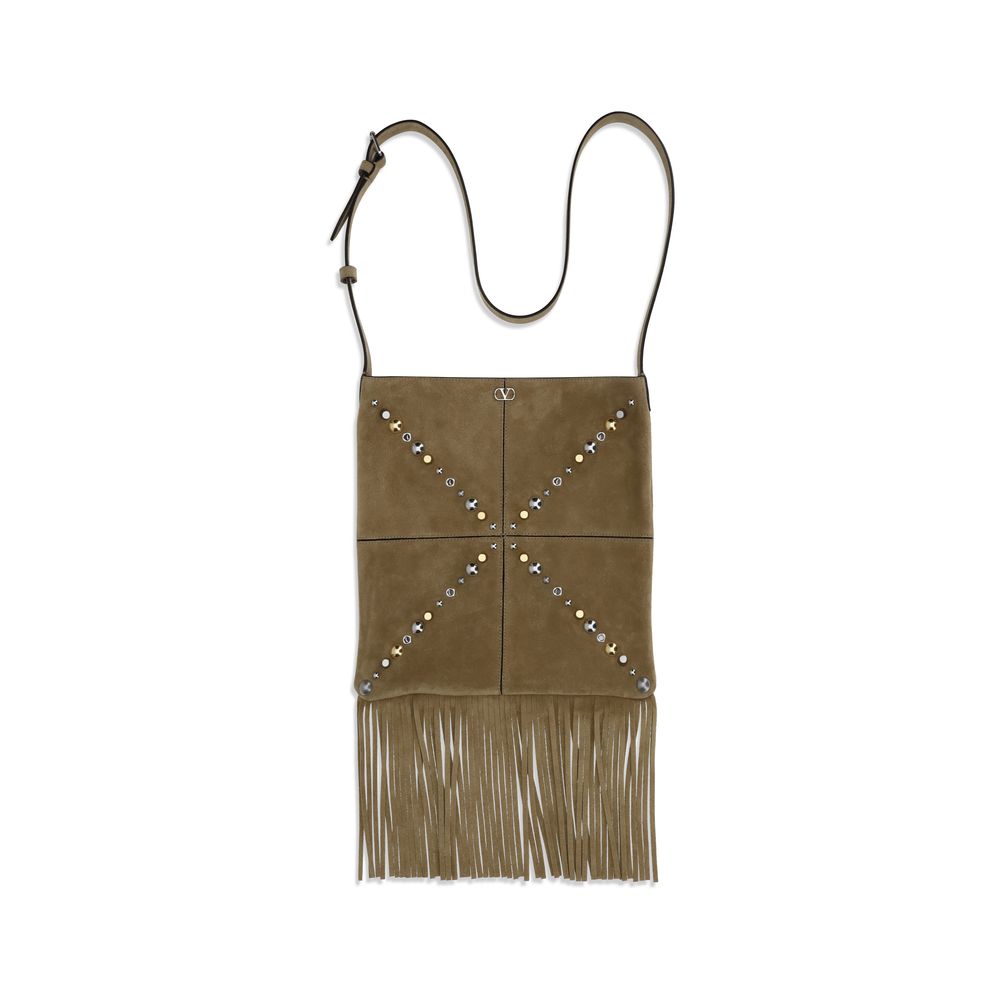 Beige Calf Leather Bos Taurus Shoulder Bag