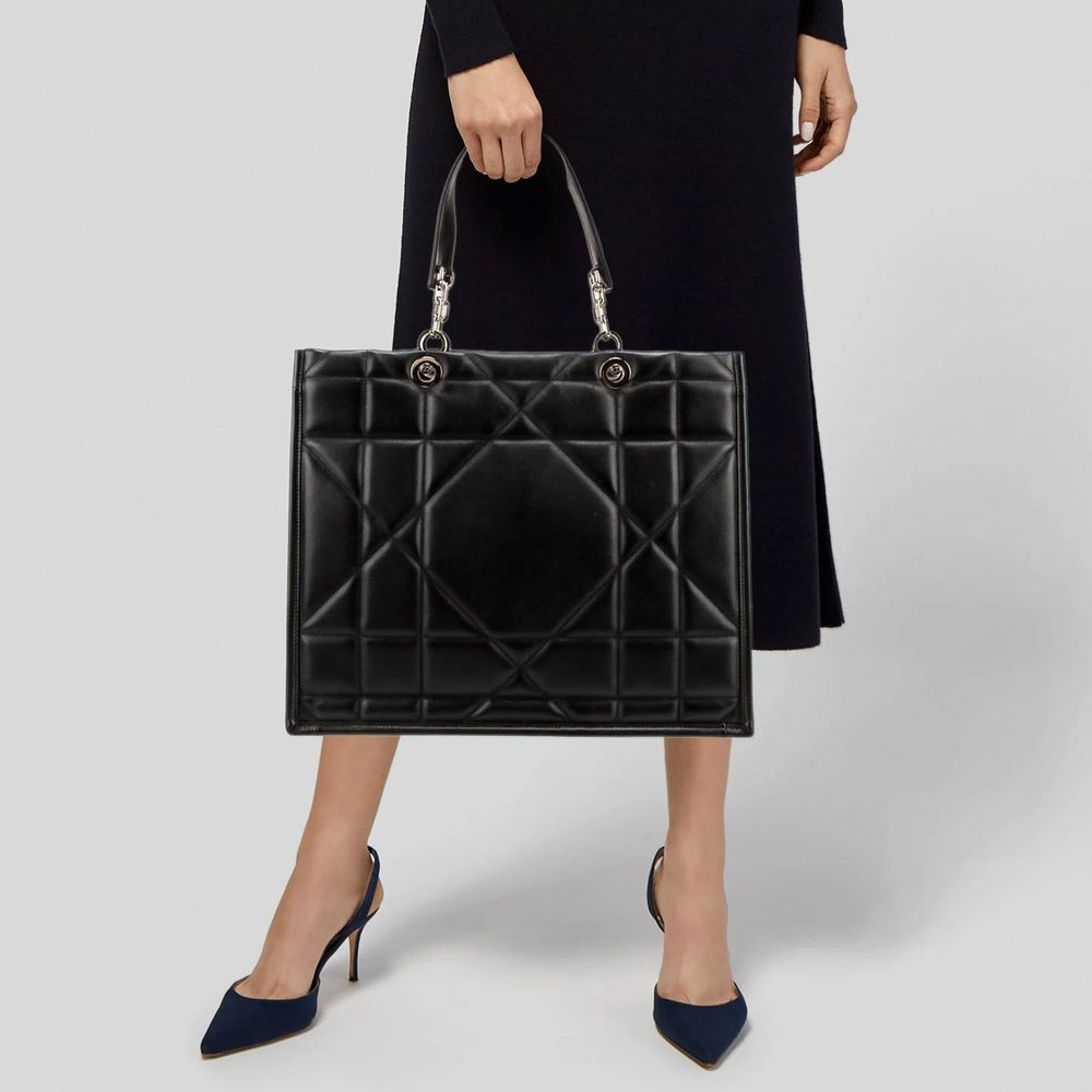 Black Leather Tote Bag