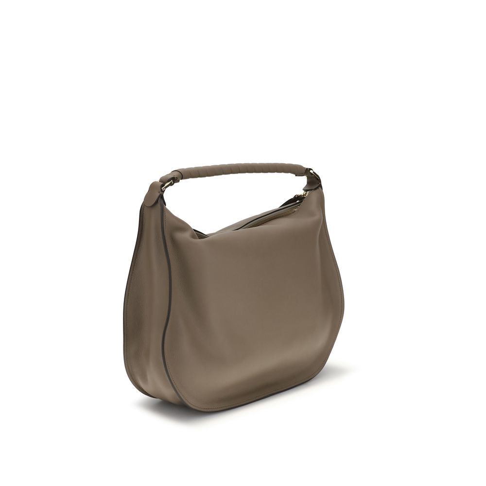 Beige Calf Leather Bos Taurus Shoulder Bag