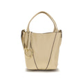 Beige Calf Leather Bos Taurus Shoulder Bag