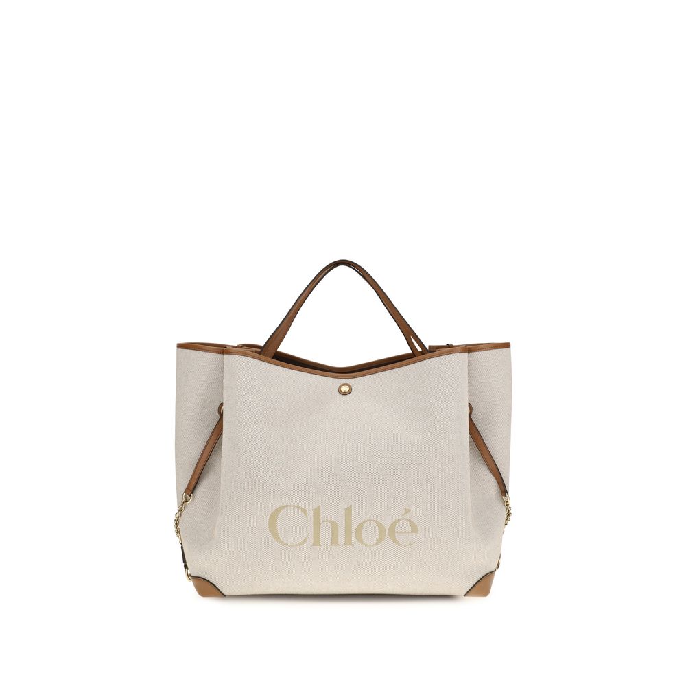 Beige Cotton Shoulder Bag