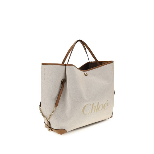 Beige Cotton Shoulder Bag