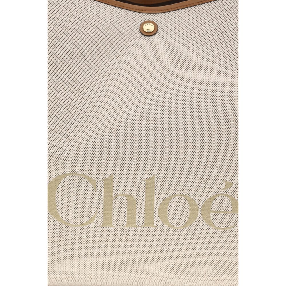 Beige Cotton Shoulder Bag