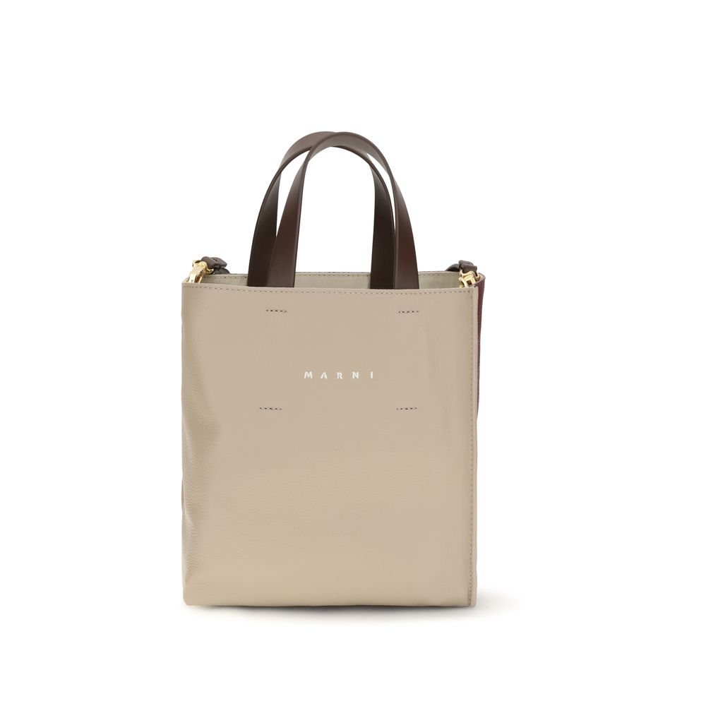 Beige Calf Leather Bos Taurus Handbag