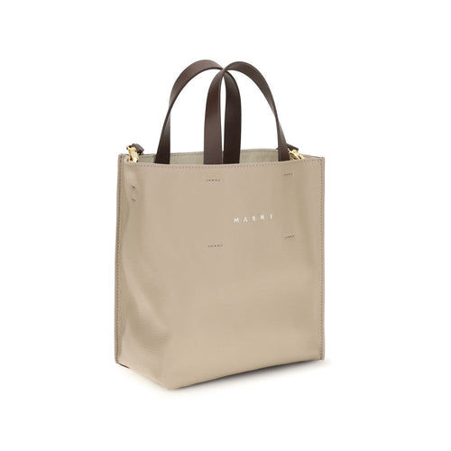Beige Calf Leather Bos Taurus Handbag