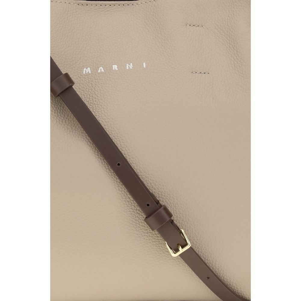 Beige Calf Leather Bos Taurus Shoulder Bag