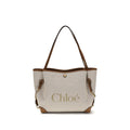 Beige Cotton Shoulder Bag