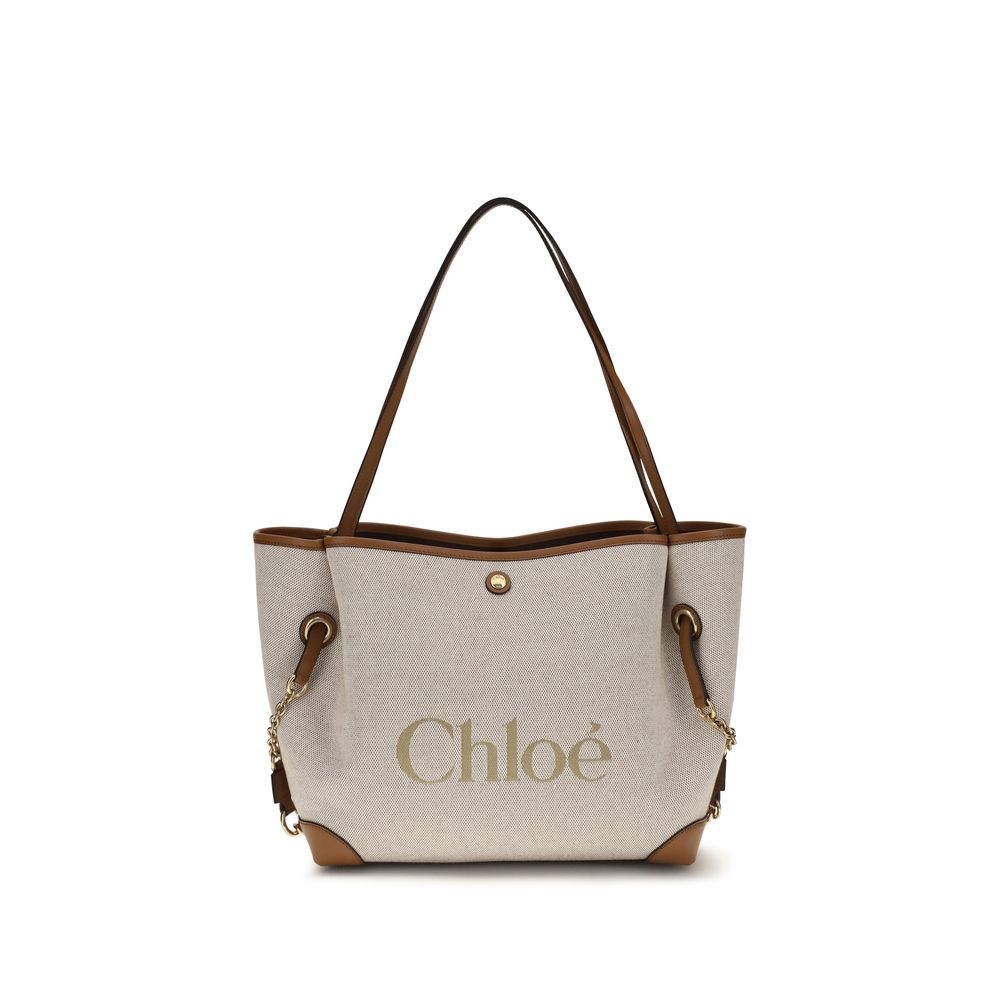 Beige Cotton Shoulder Bag