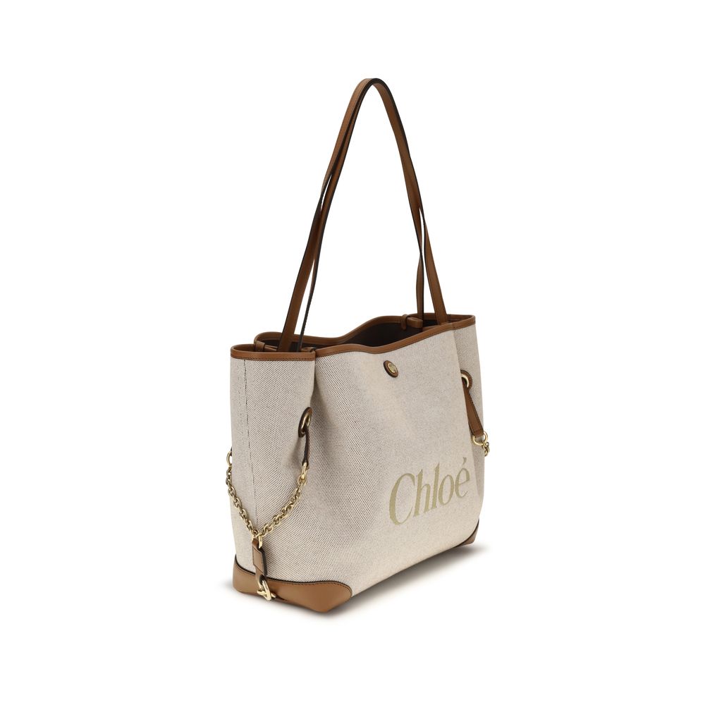 Beige Cotton Shoulder Bag