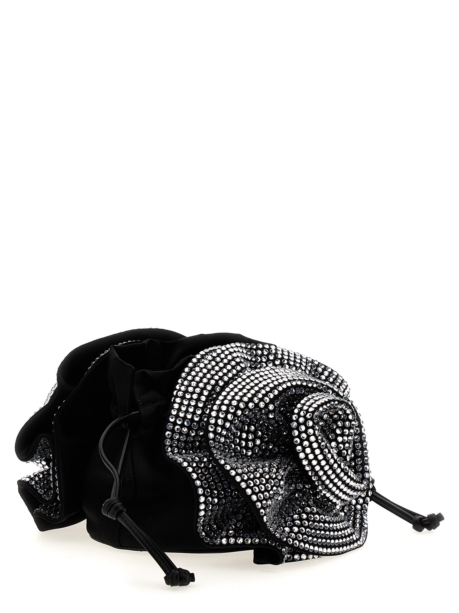 Black Viscose Crossbody Bag
