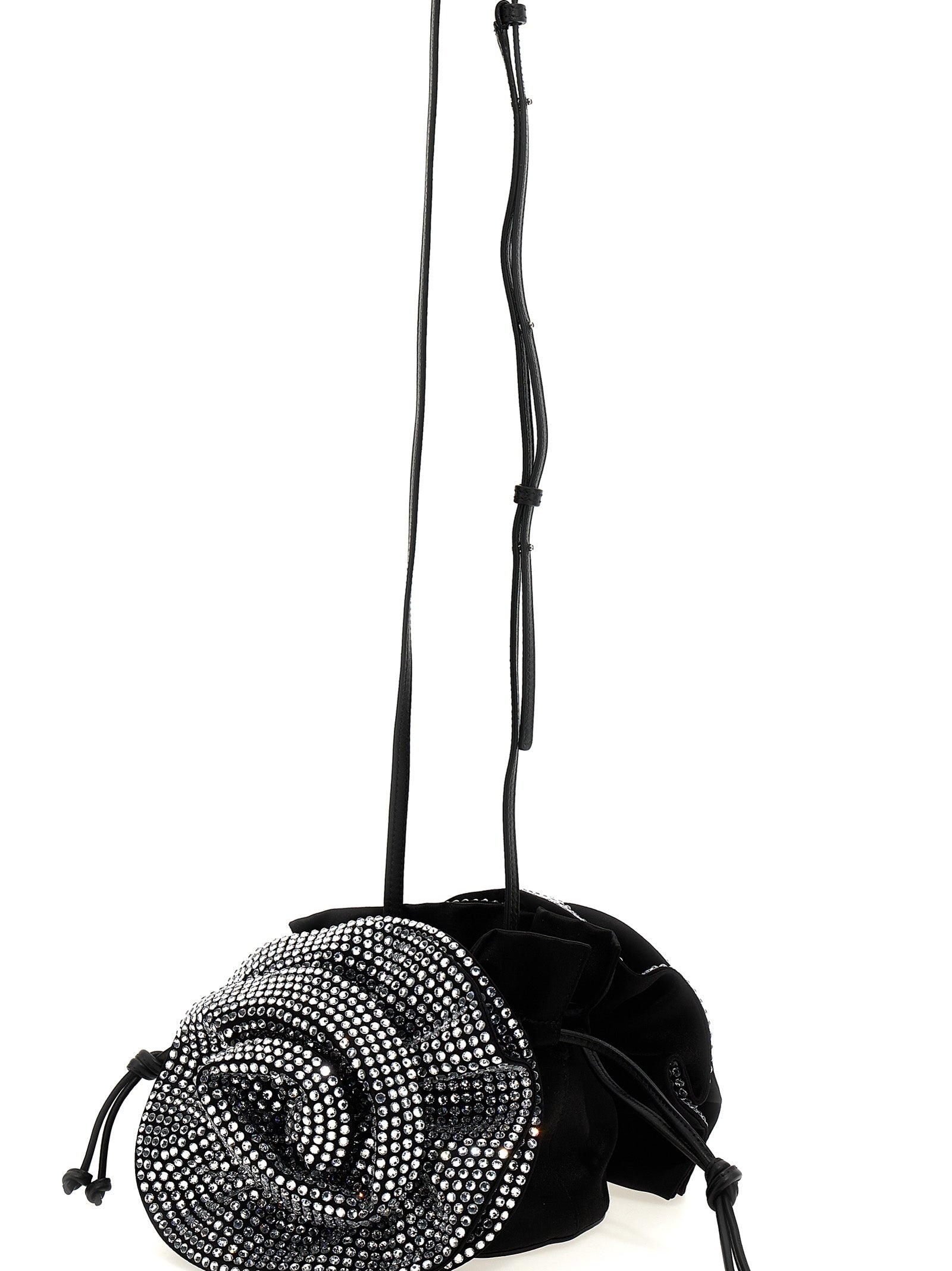 Black Viscose Crossbody Bag