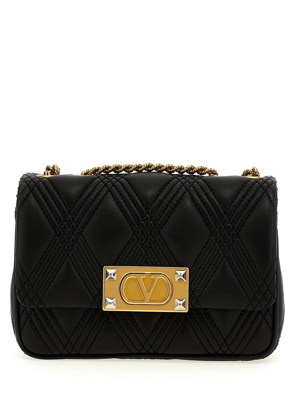 Black Lamb Leather Shoulder Bag