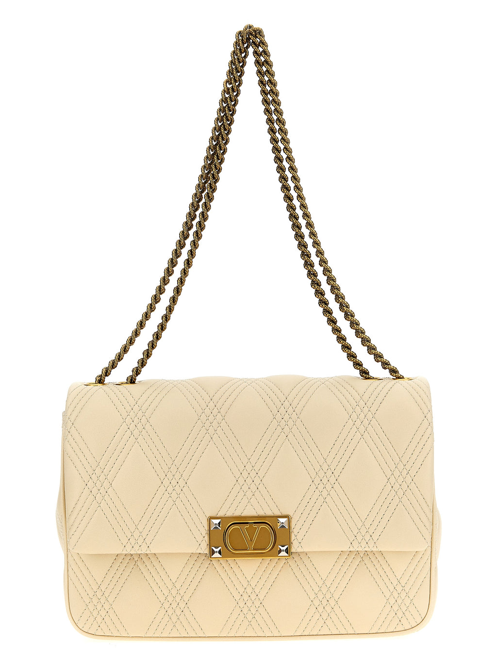 White Lamb Leather Shoulder Bag