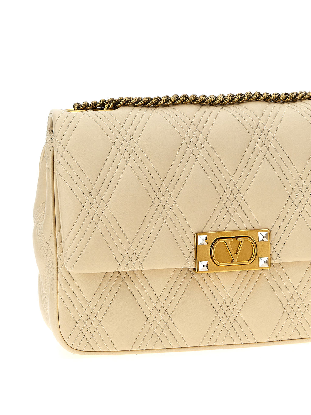 White Lamb Leather Shoulder Bag
