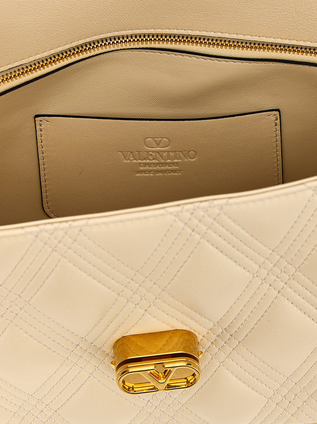White Lamb Leather Shoulder Bag
