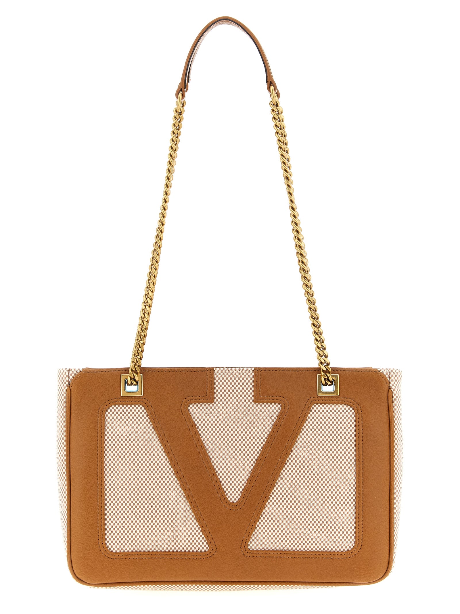 Brown Cotton Shoulder Bag