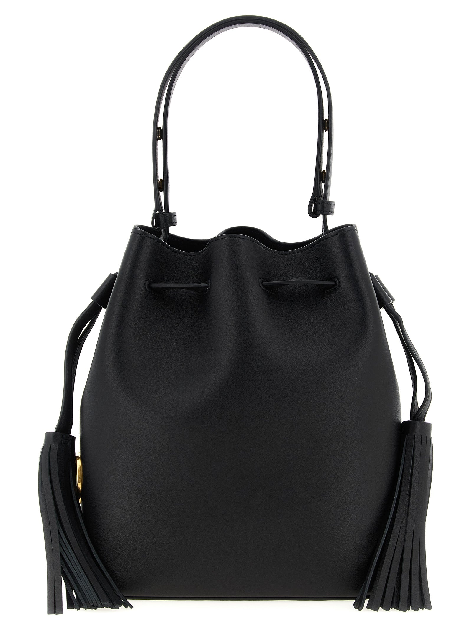 Black Calfskin Shoulder Bag