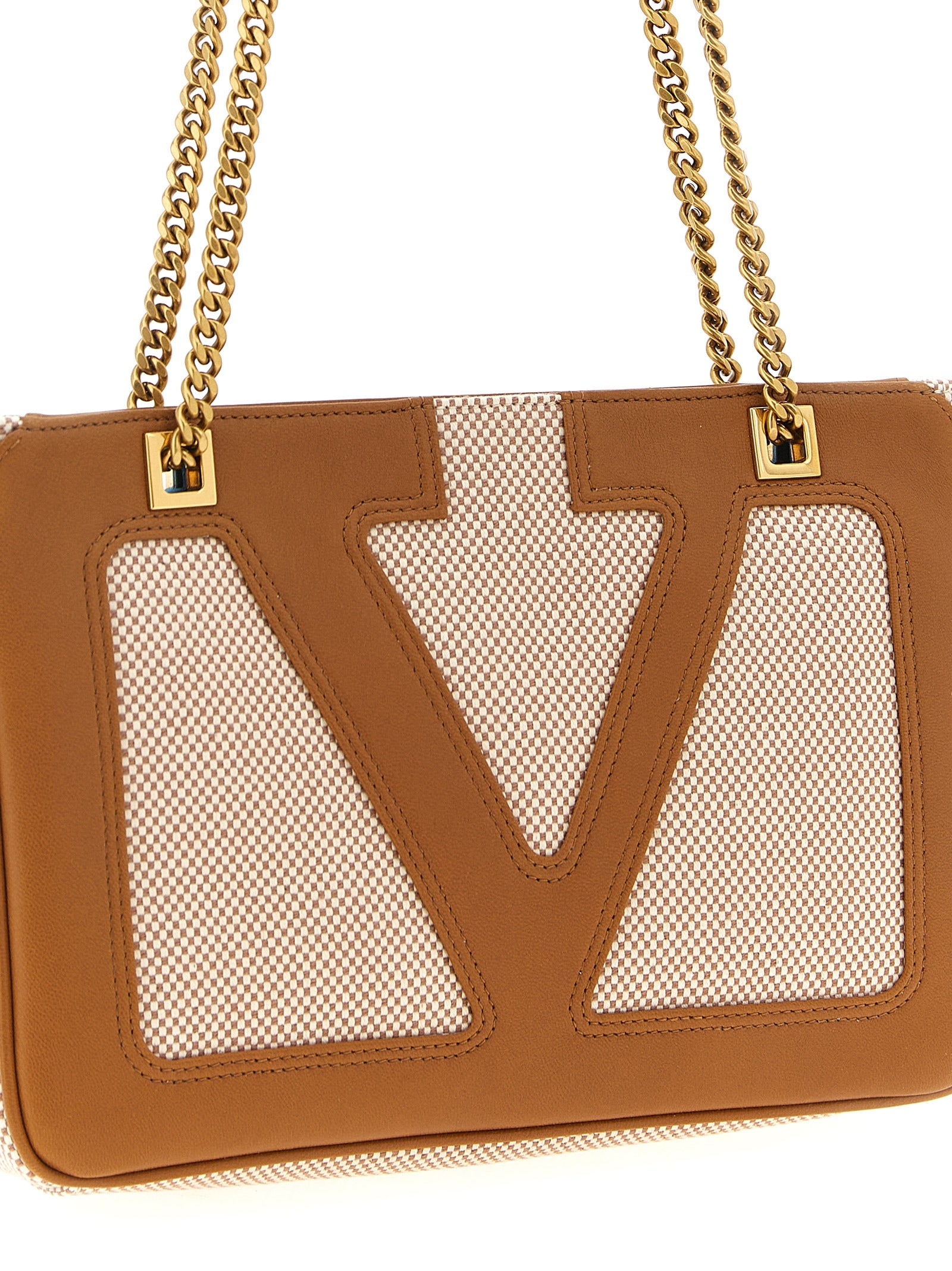 Brown Cotton Shoulder Bag