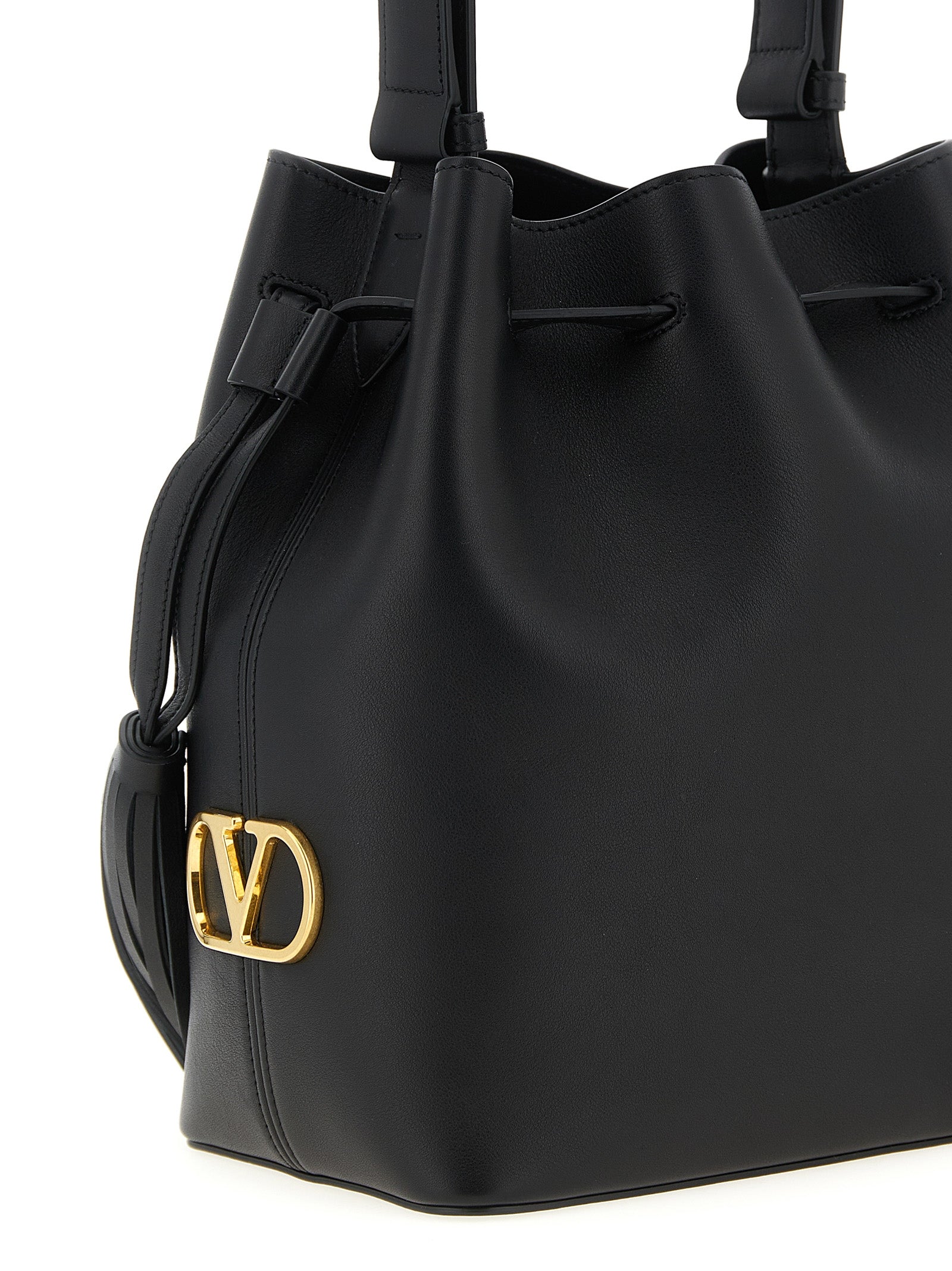 Black Calfskin Shoulder Bag