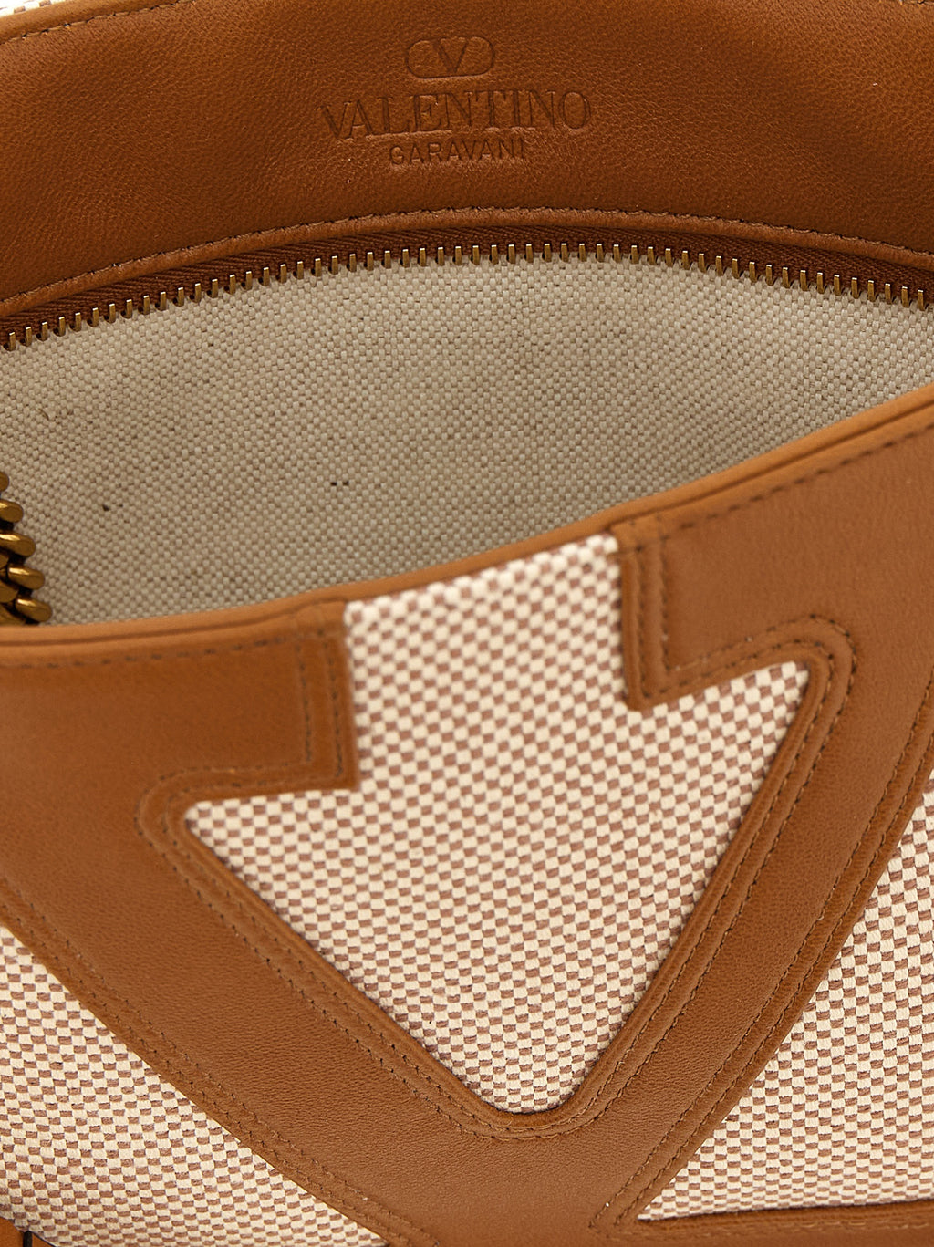 Brown Cotton Shoulder Bag