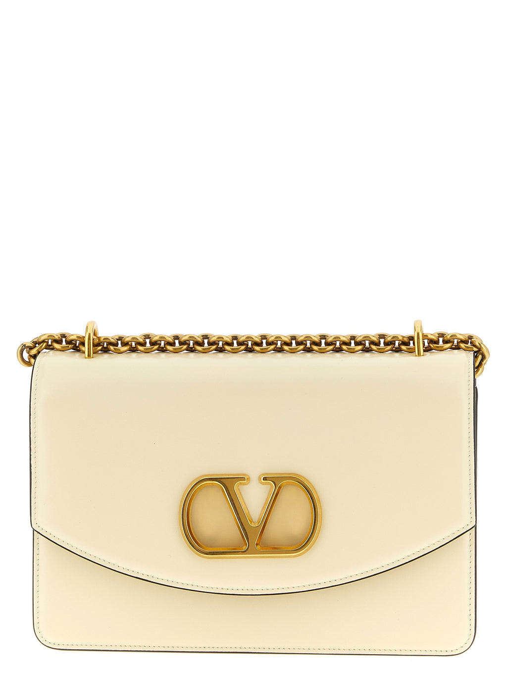 White Calfskin Shoulder Bag