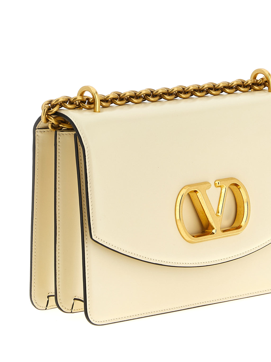 White Calfskin Shoulder Bag
