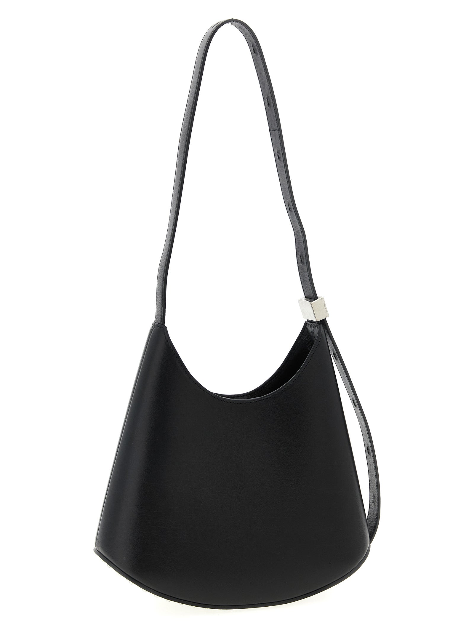 Black Bovine Leather Shoulder Bag
