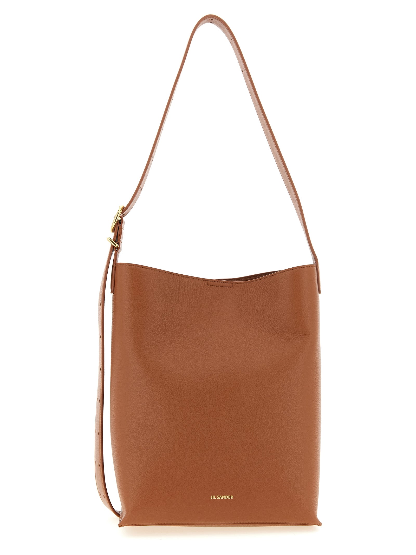 Brown Calfskin Shoulder Bag