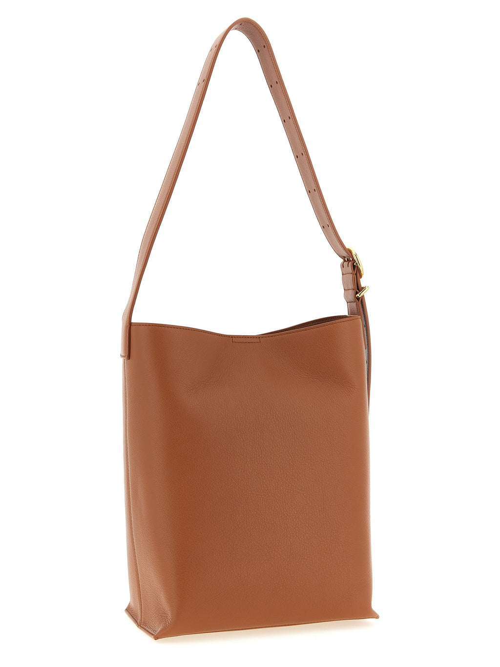Brown Calfskin Shoulder Bag