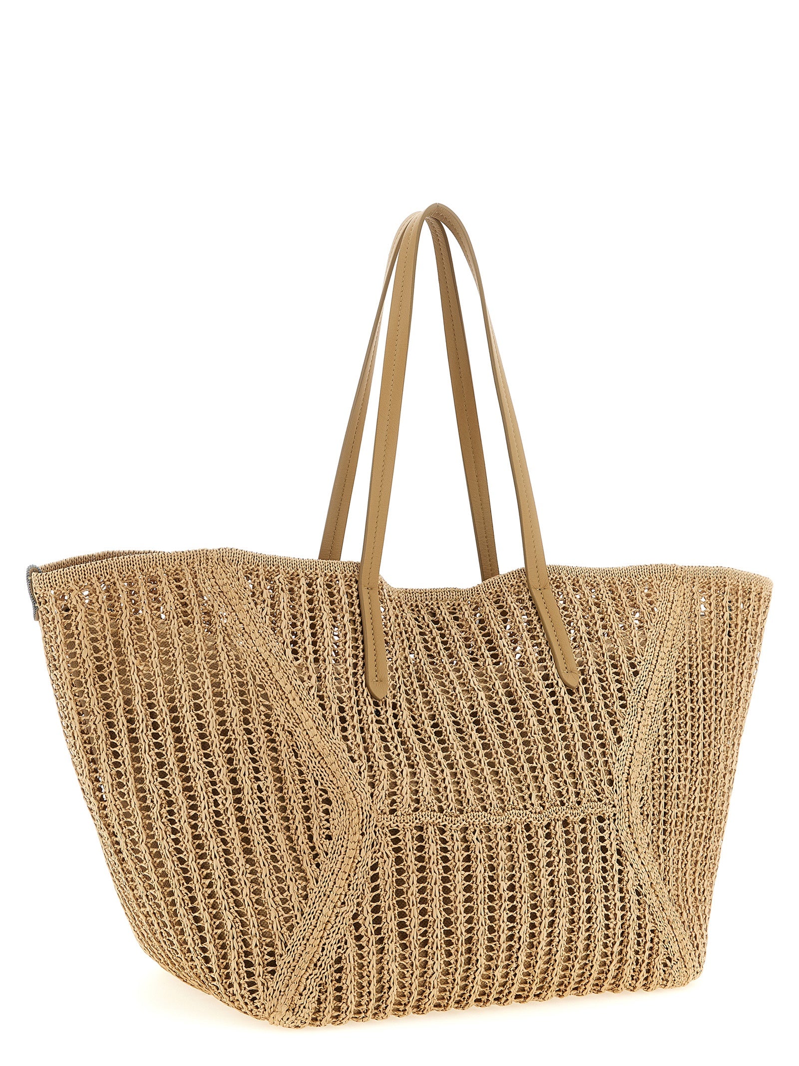 Beige Polyamide Shoulder Bag