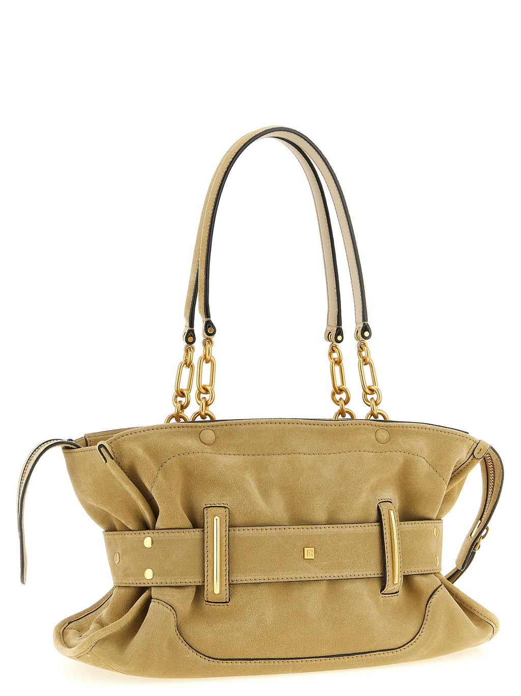 Beige Calfskin Shoulder Bag