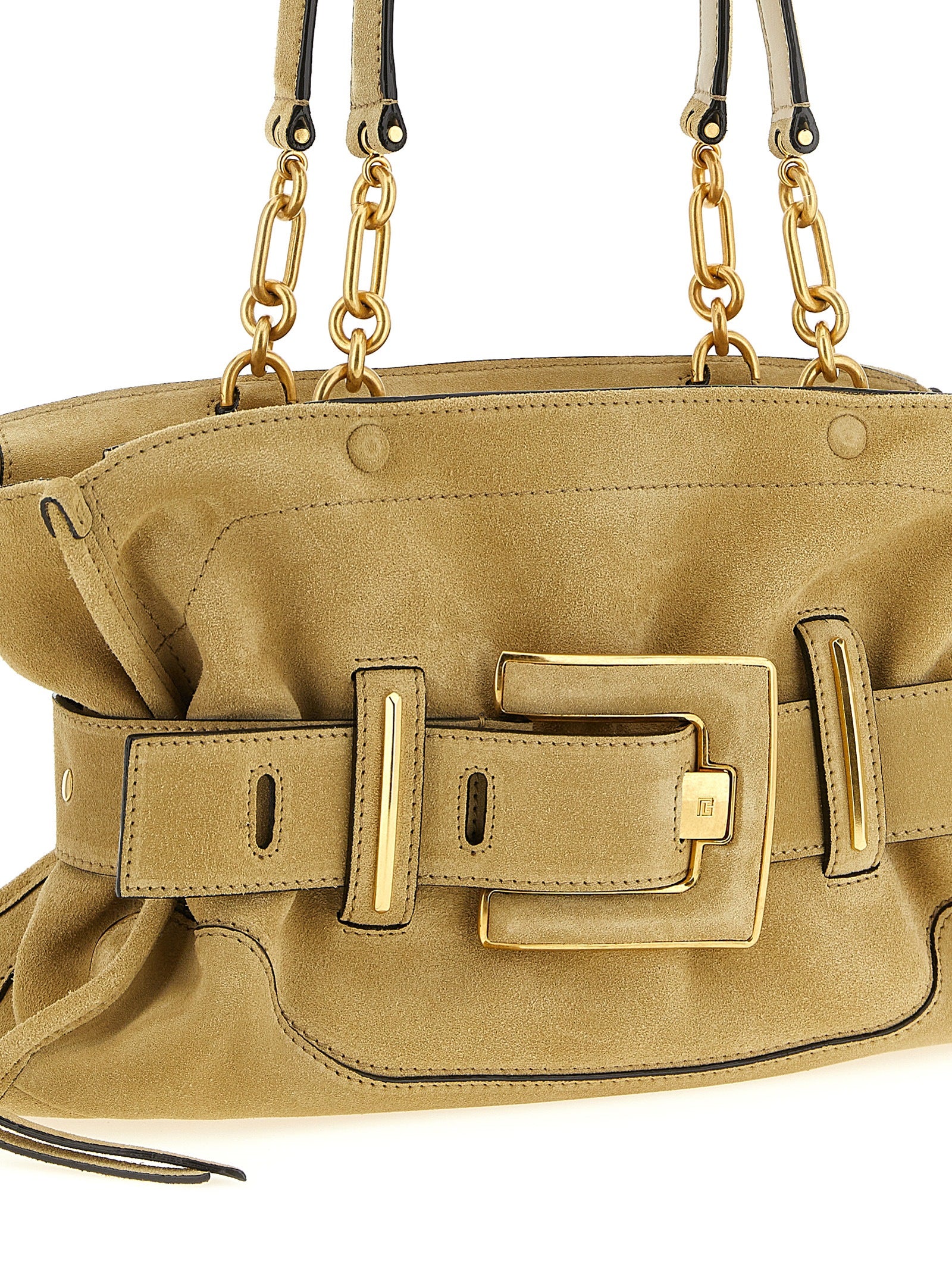 Beige Calfskin Shoulder Bag