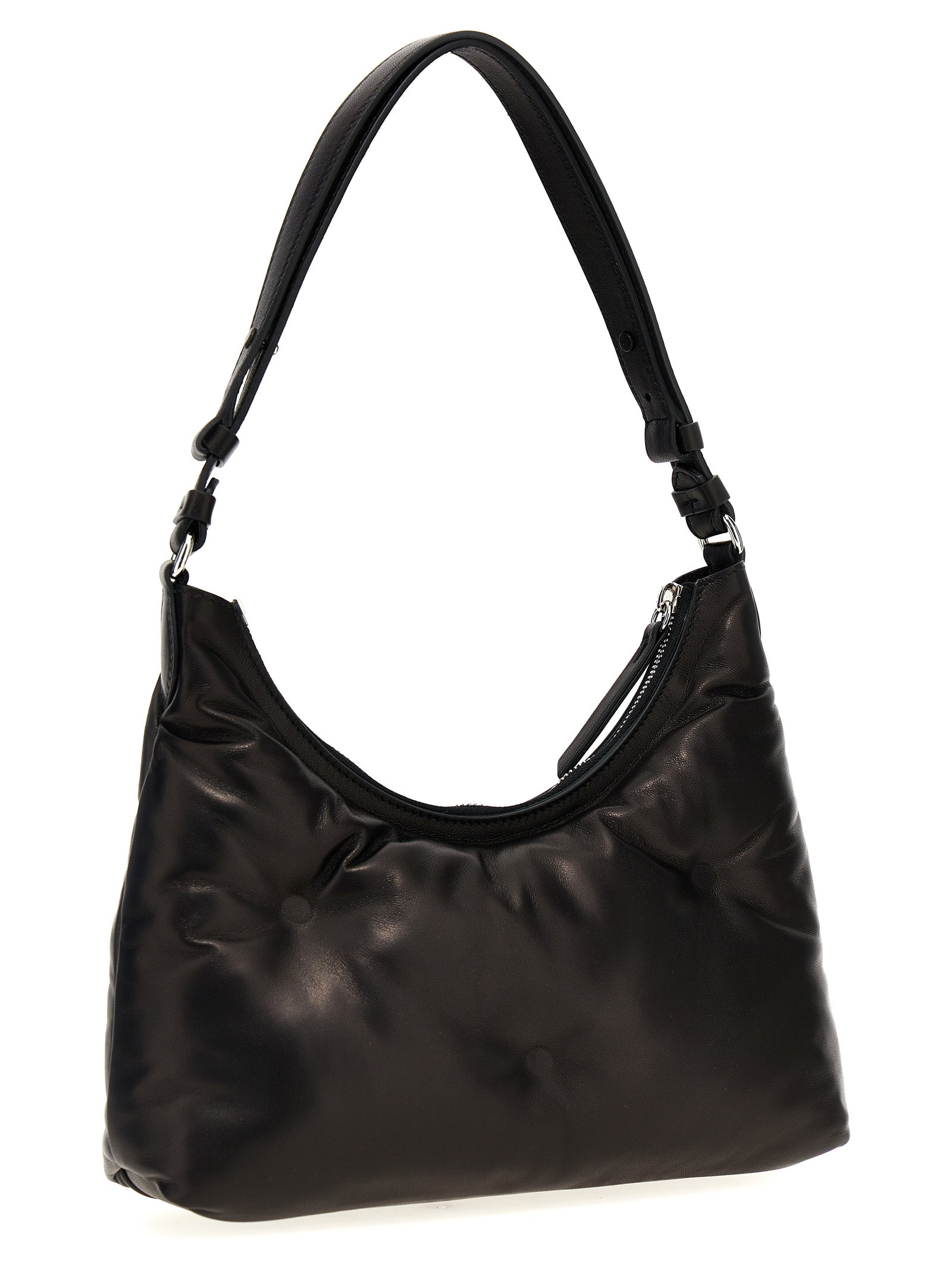 Black Lamb Leather Shoulder Bag
