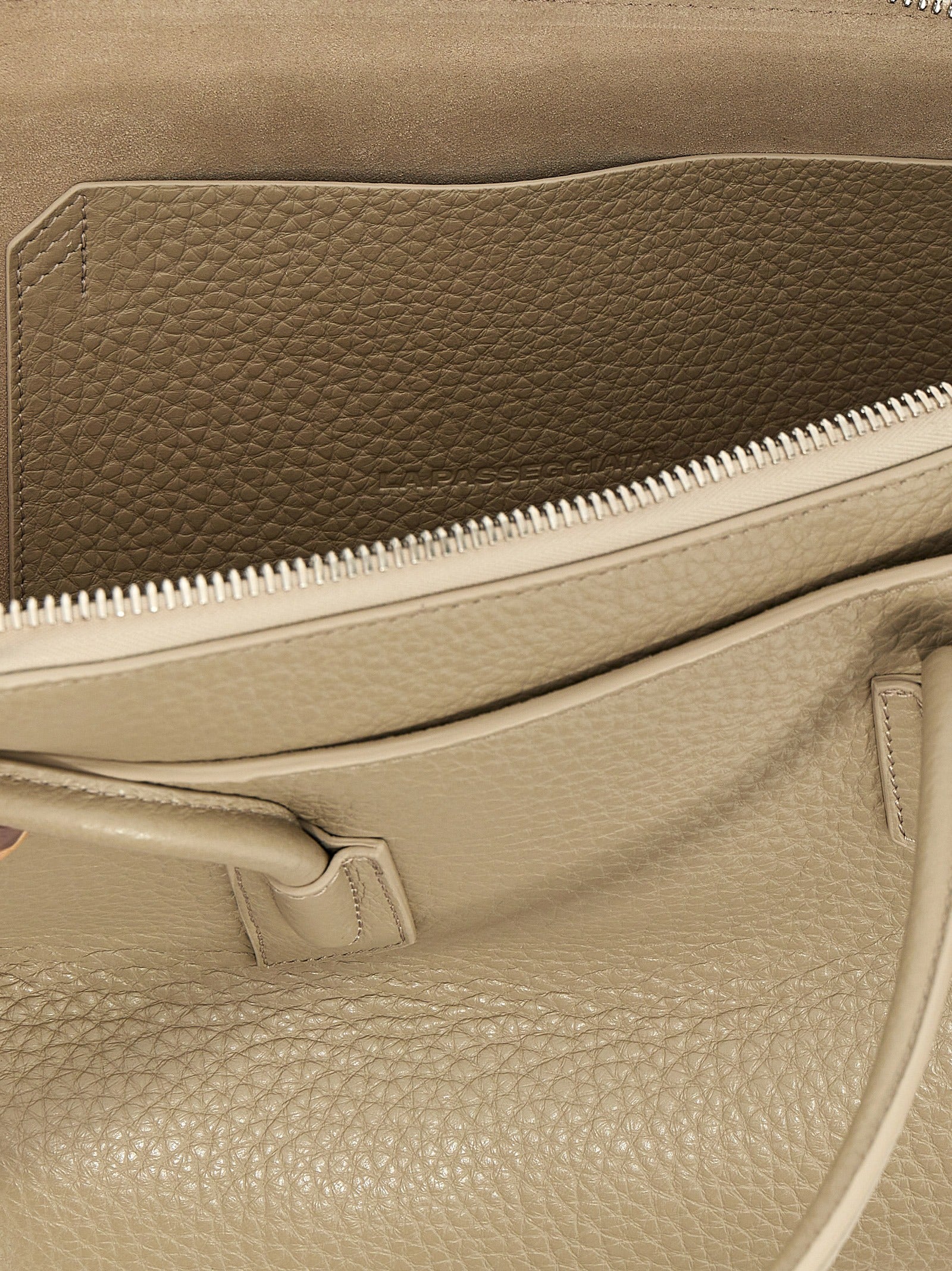 Beige Calfskin Shoulder Bag