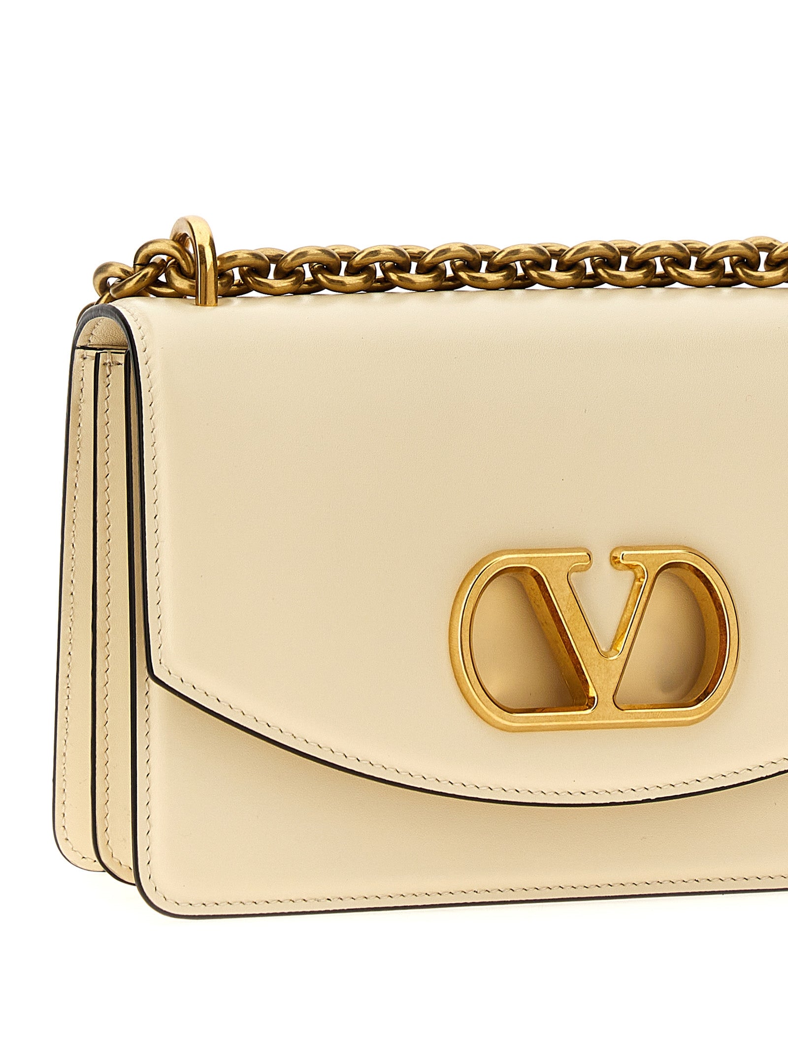 White Calfskin Shoulder Bag