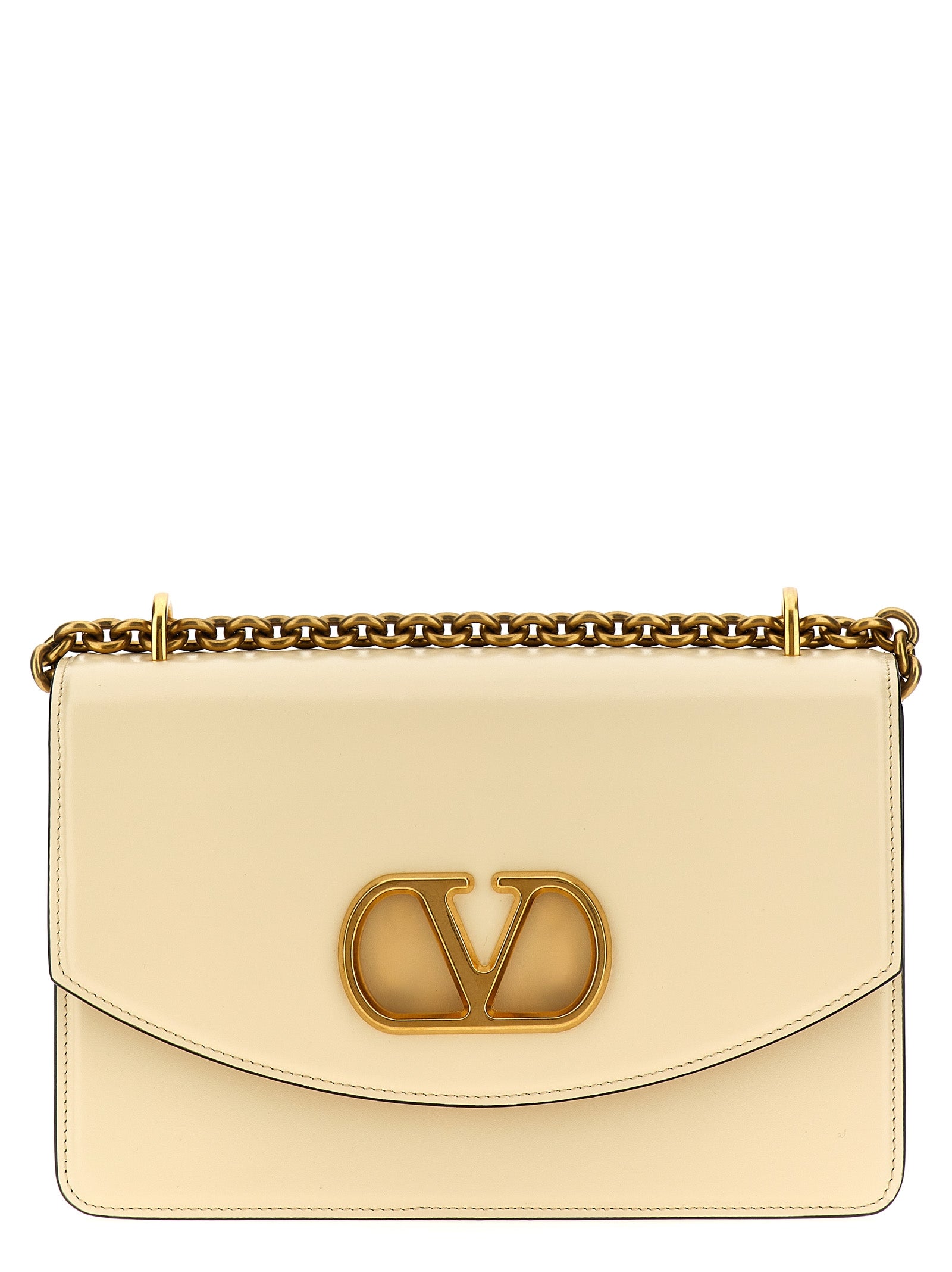 White Calfskin Shoulder Bag