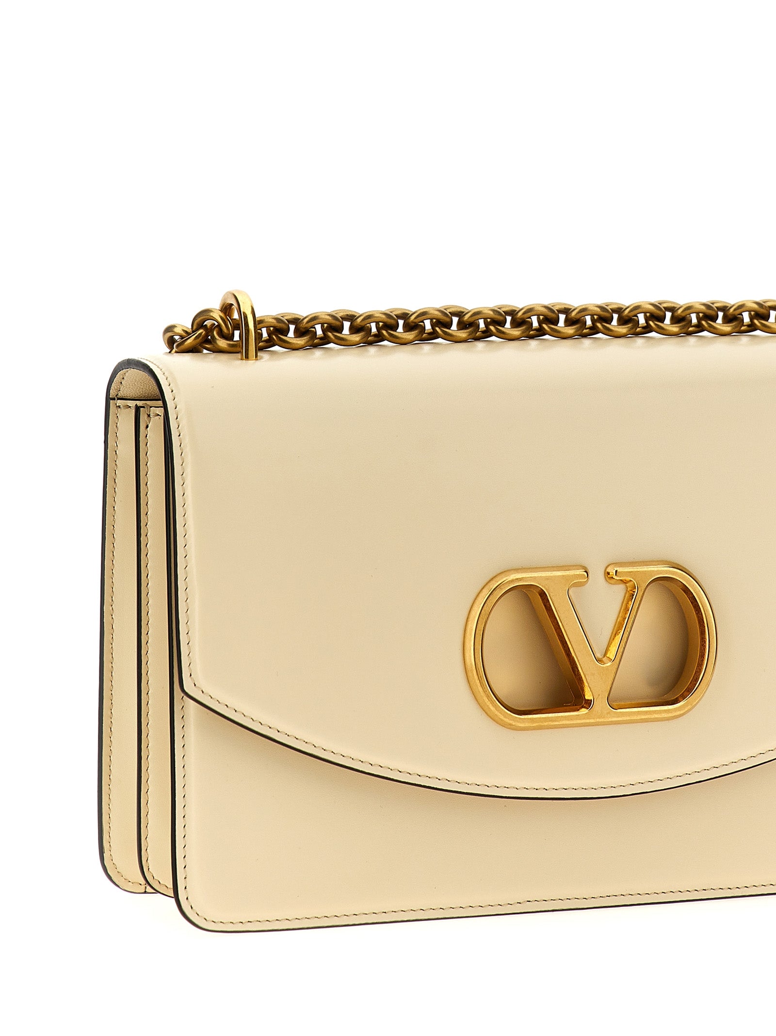 White Calfskin Shoulder Bag
