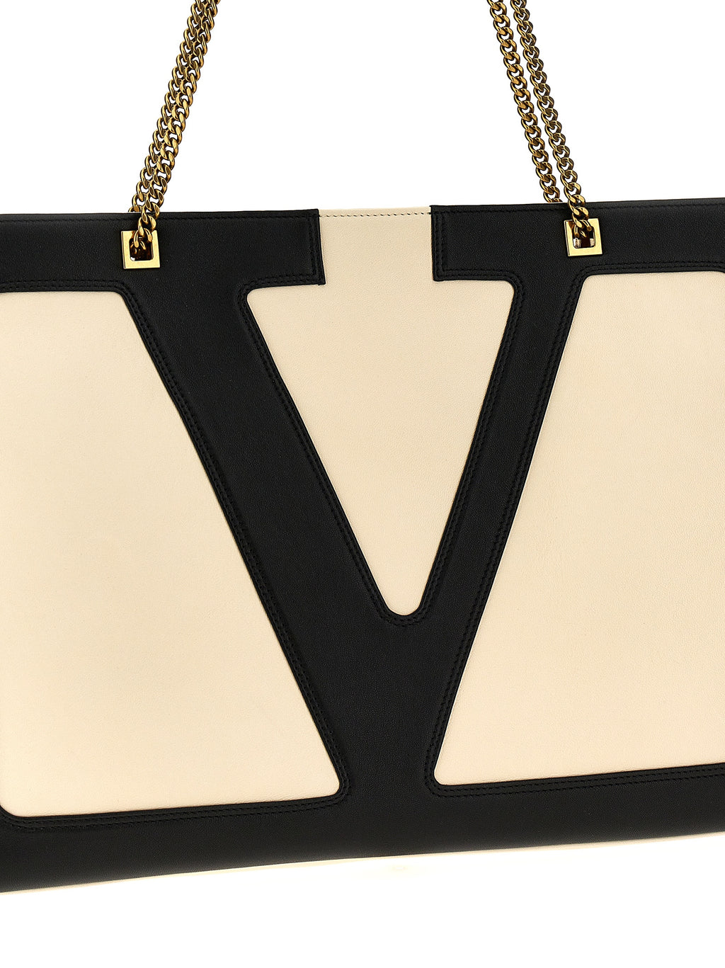 Bicolor Lamb Leather Tote Bag