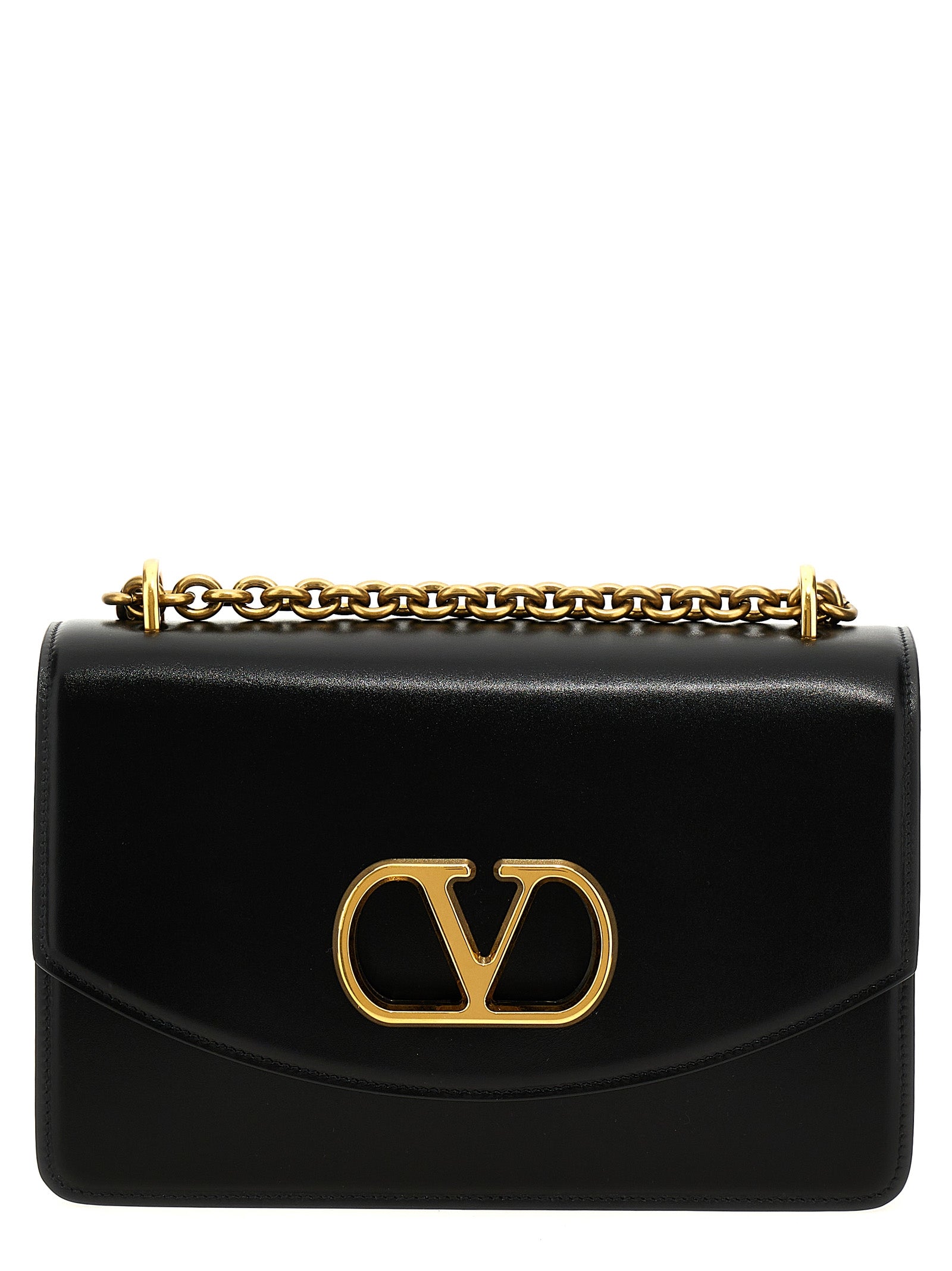 Black Calfskin Shoulder Bag