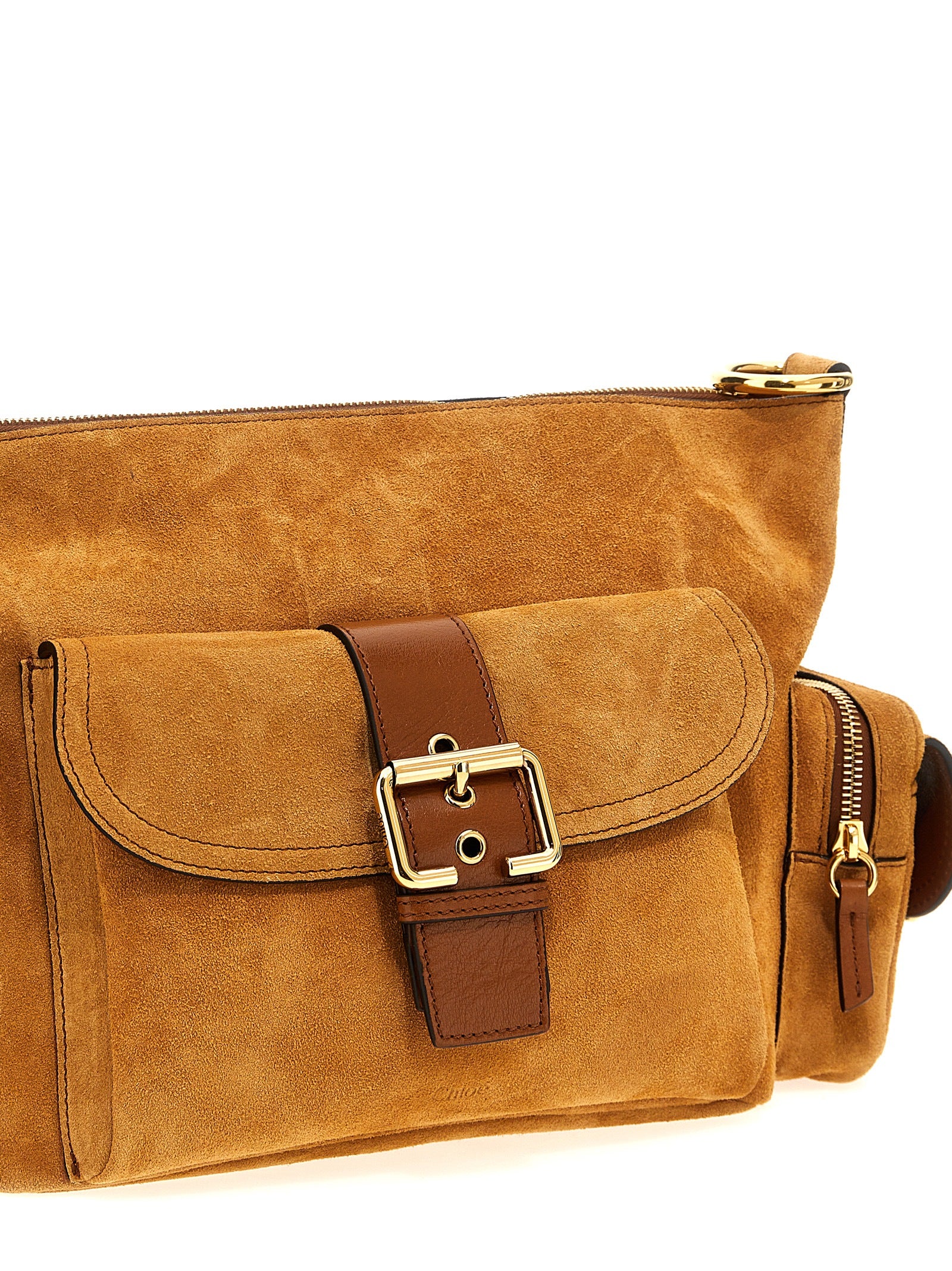 Brown Calfskin Shoulder Bag