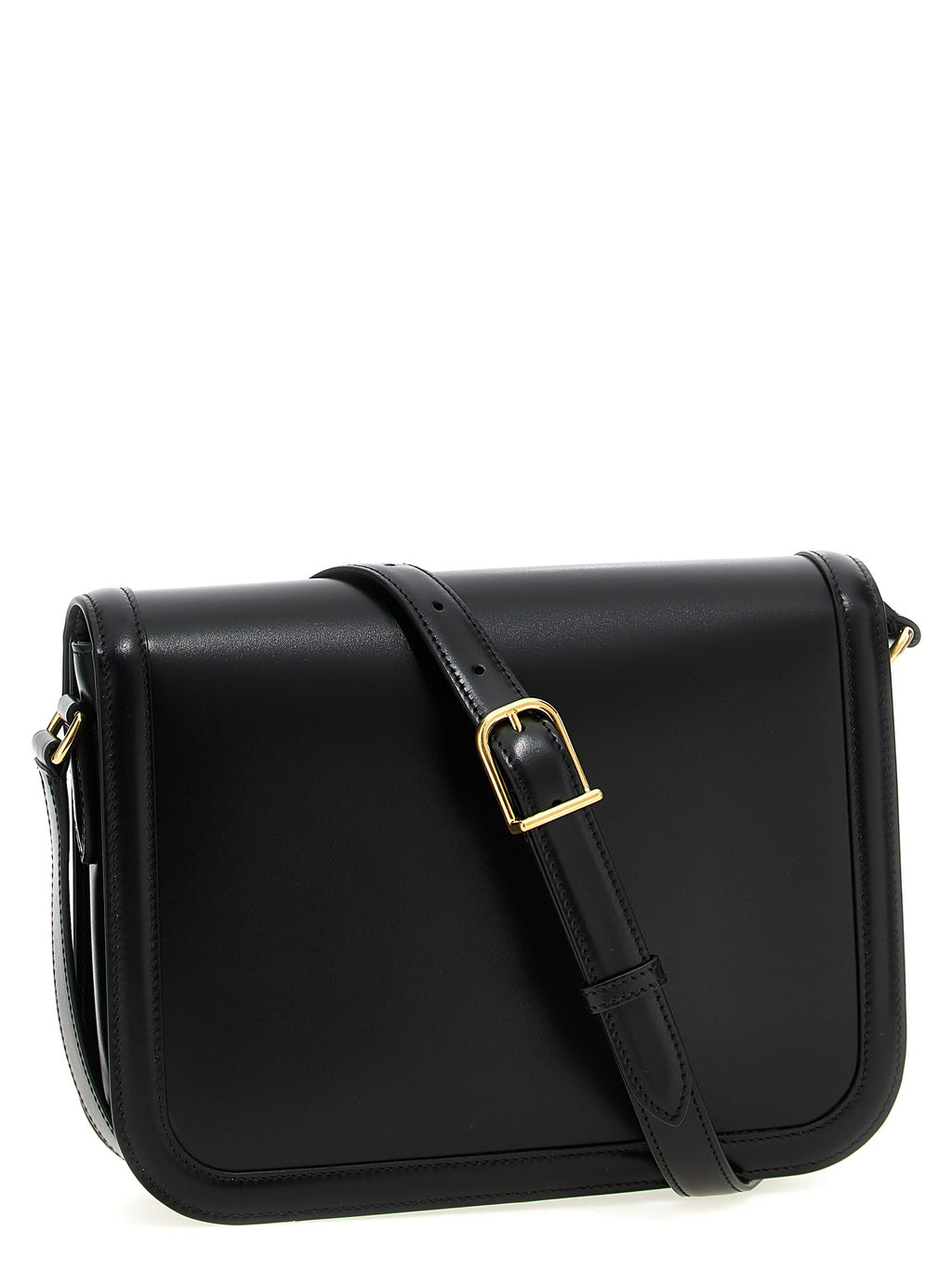 Black Calfskin Shoulder Bag
