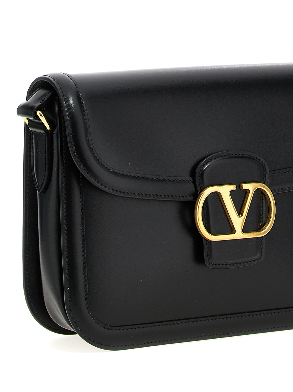 Black Calfskin Shoulder Bag