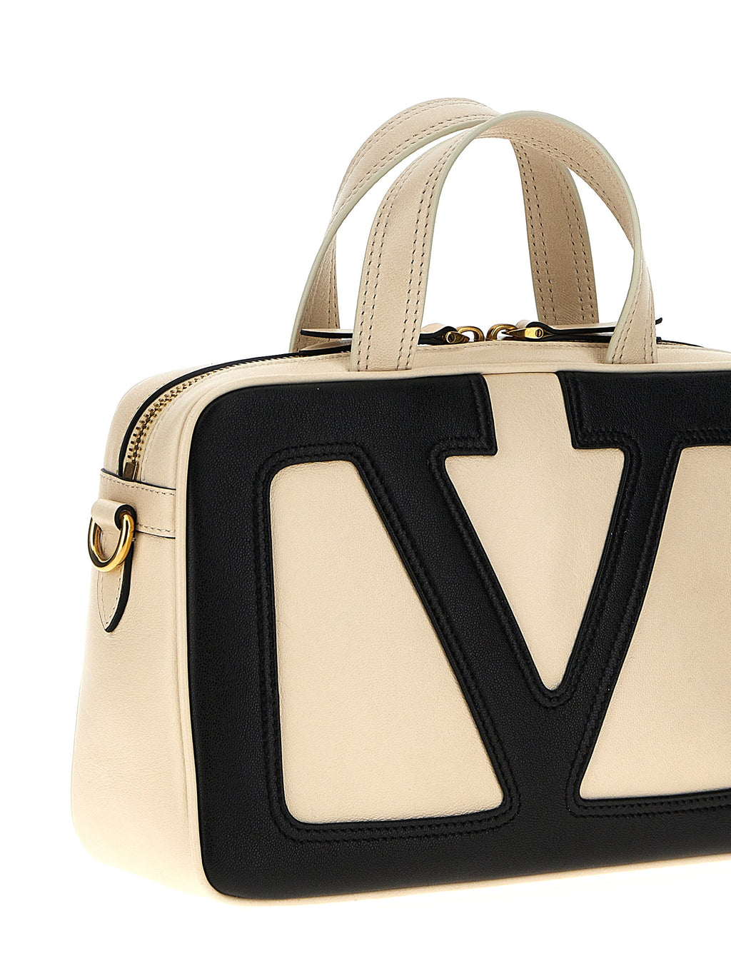 Bicolor Lamb Leather Handbag