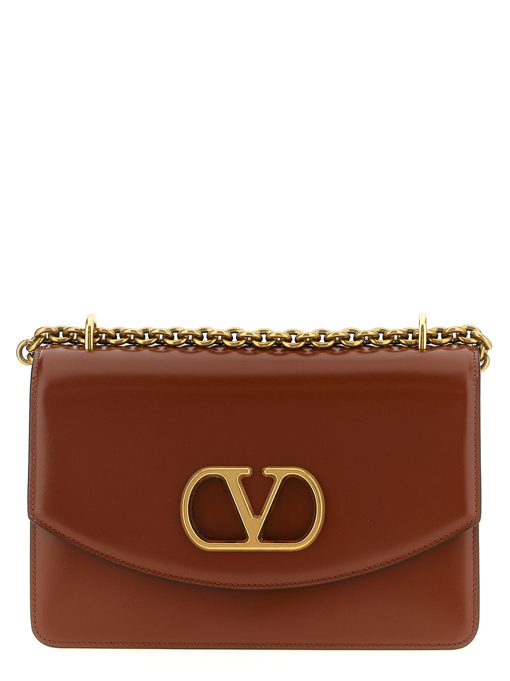 Brown Calfskin Shoulder Bag