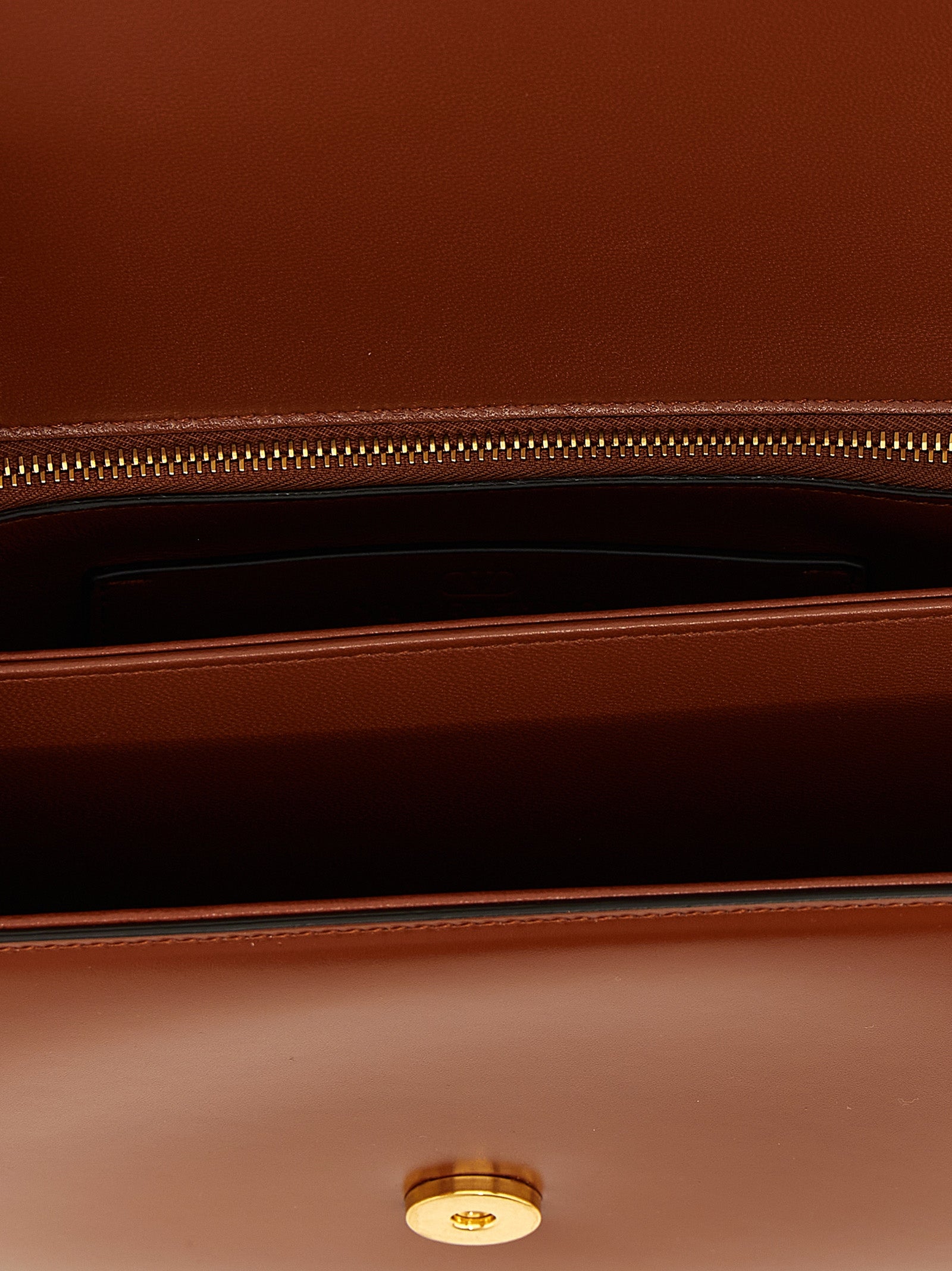 Brown Calfskin Shoulder Bag