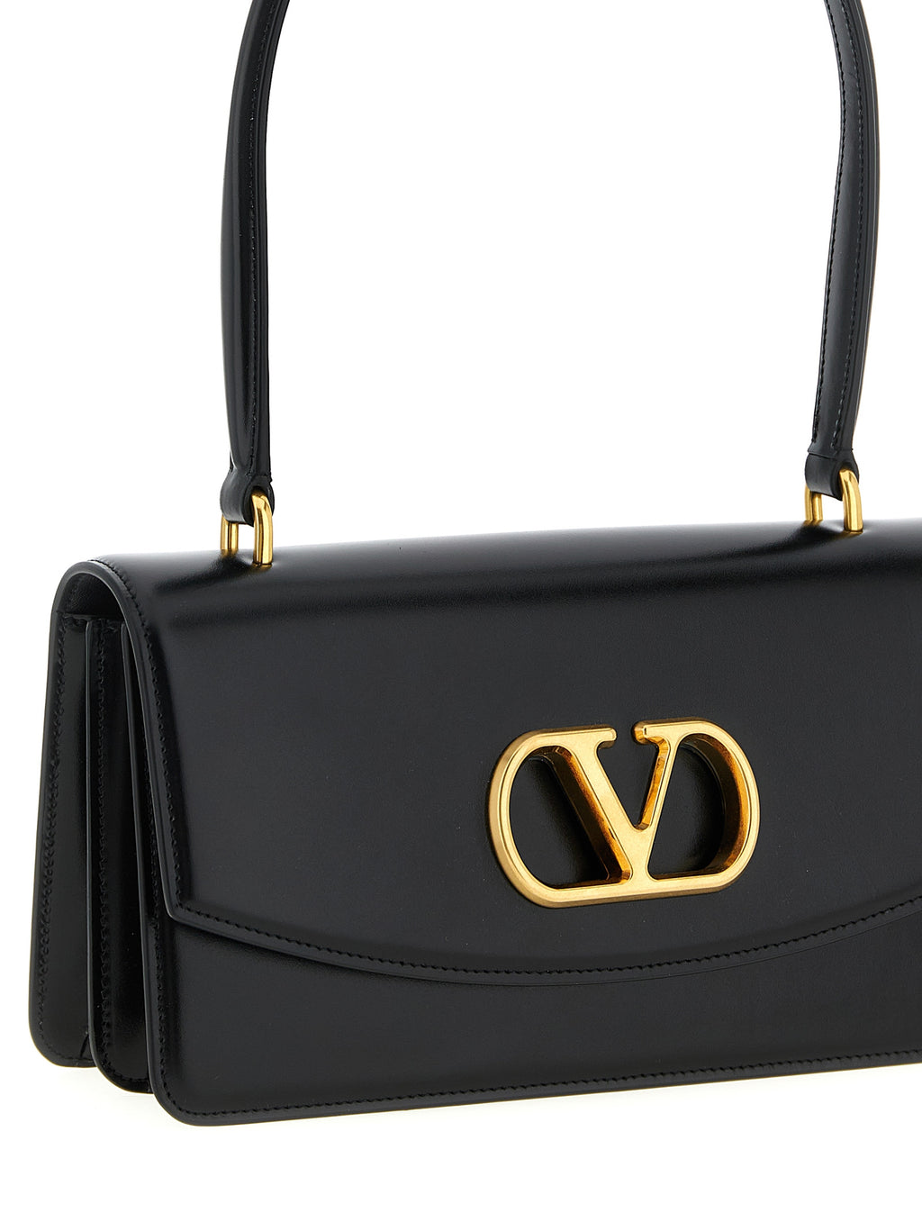 Black Calfskin Shoulder Bag