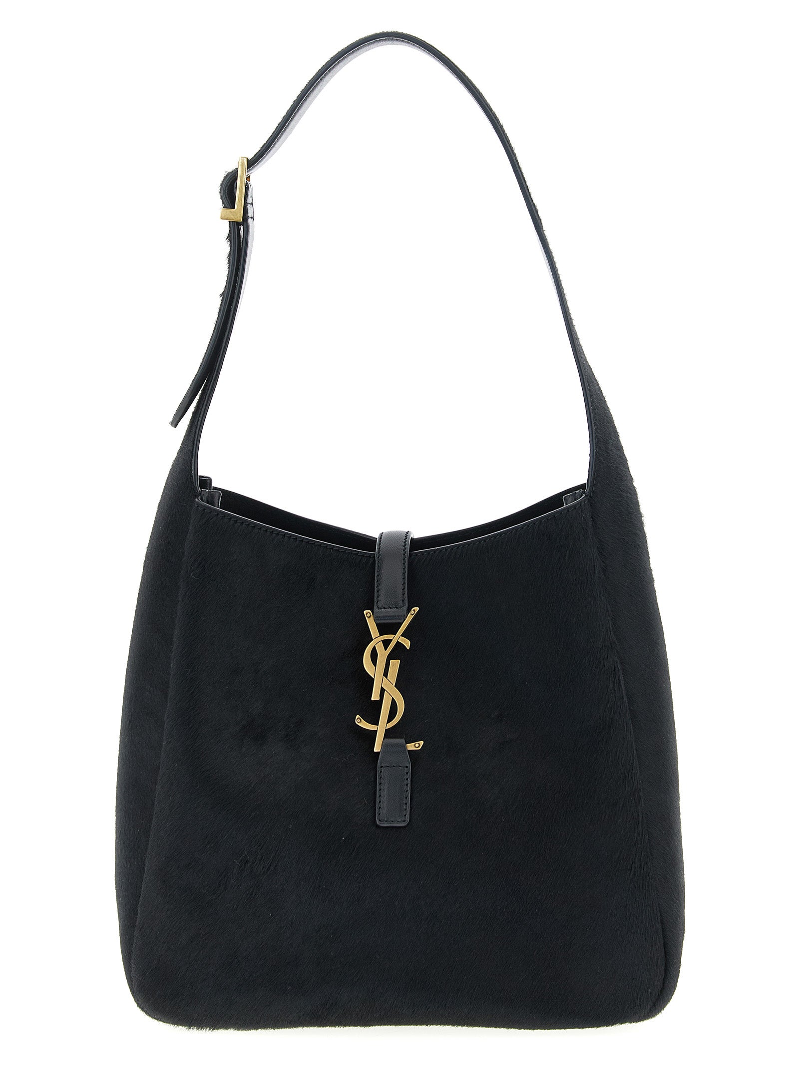 Black Calfskin Shoulder Bag