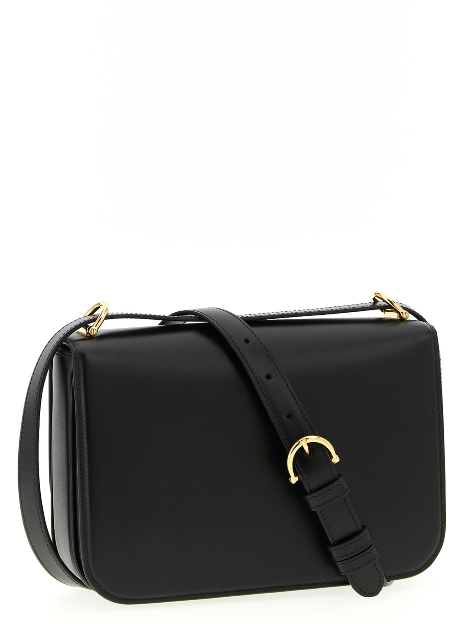 Black Calfskin Shoulder Bag