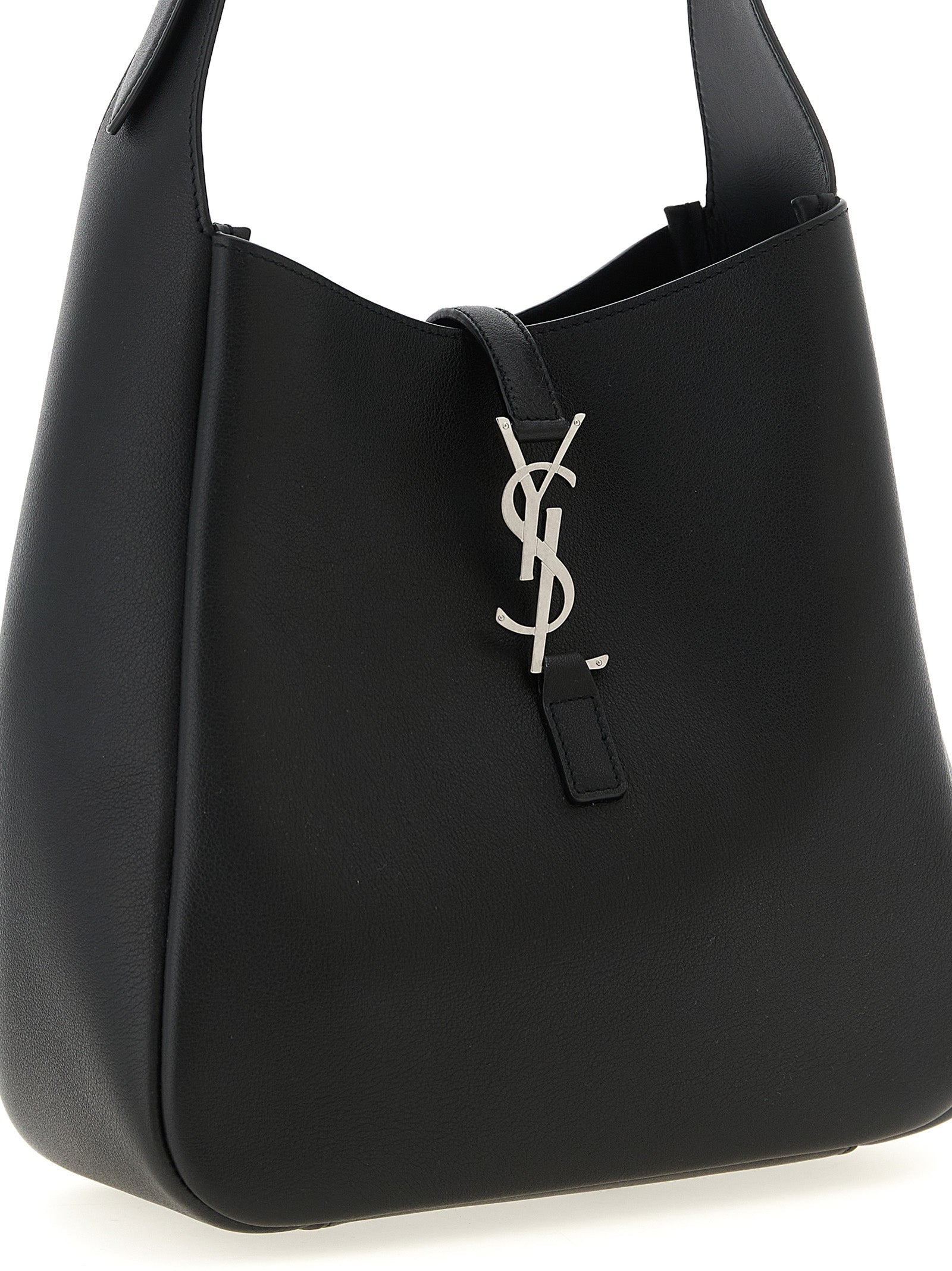 Black Calfskin Shoulder Bag