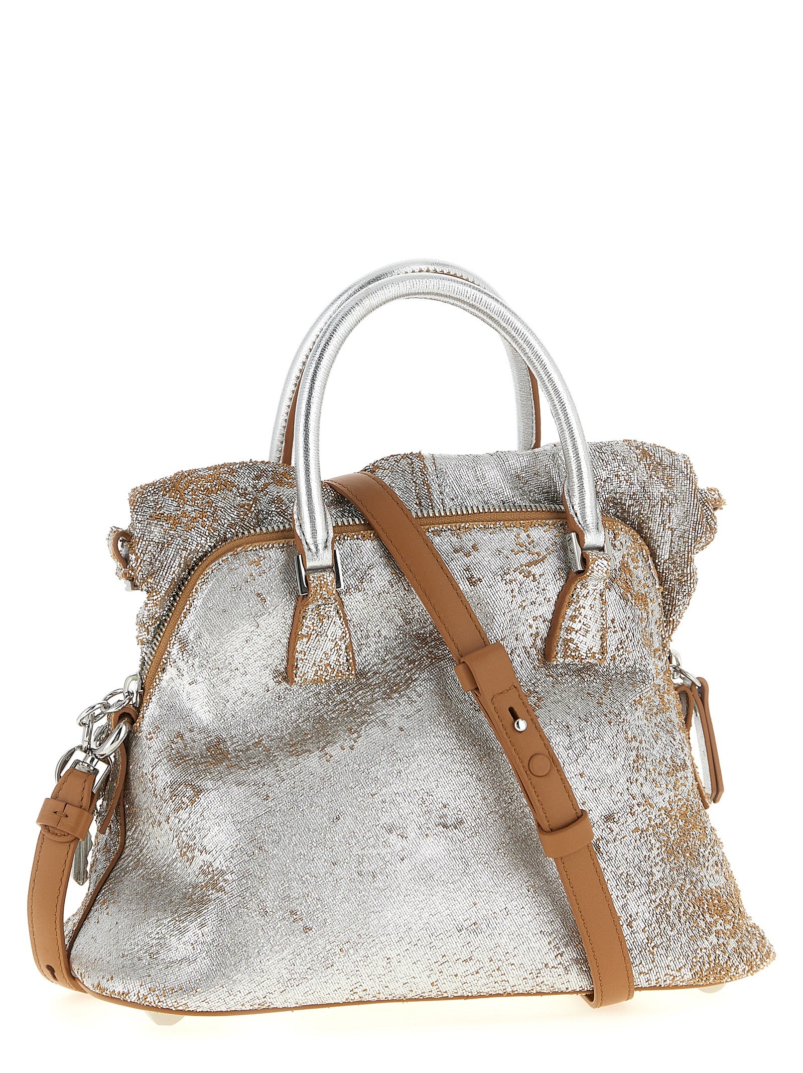 Silver Lambskin Handbag